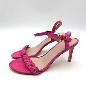 Stuart Weitzman Dancer Twistie 100 Suede Sandal Women's Pink Size US7.5 EU38